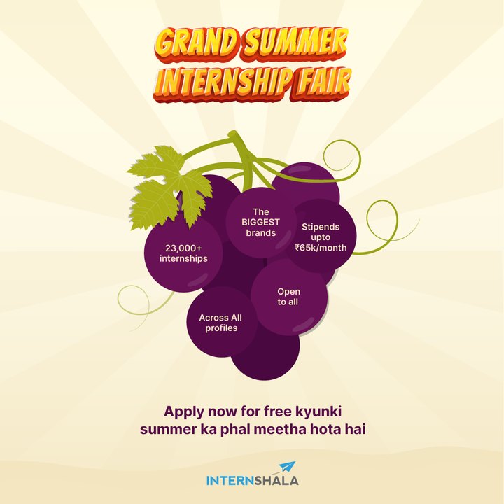 Internshala ad: Grand Summer Internship Fair