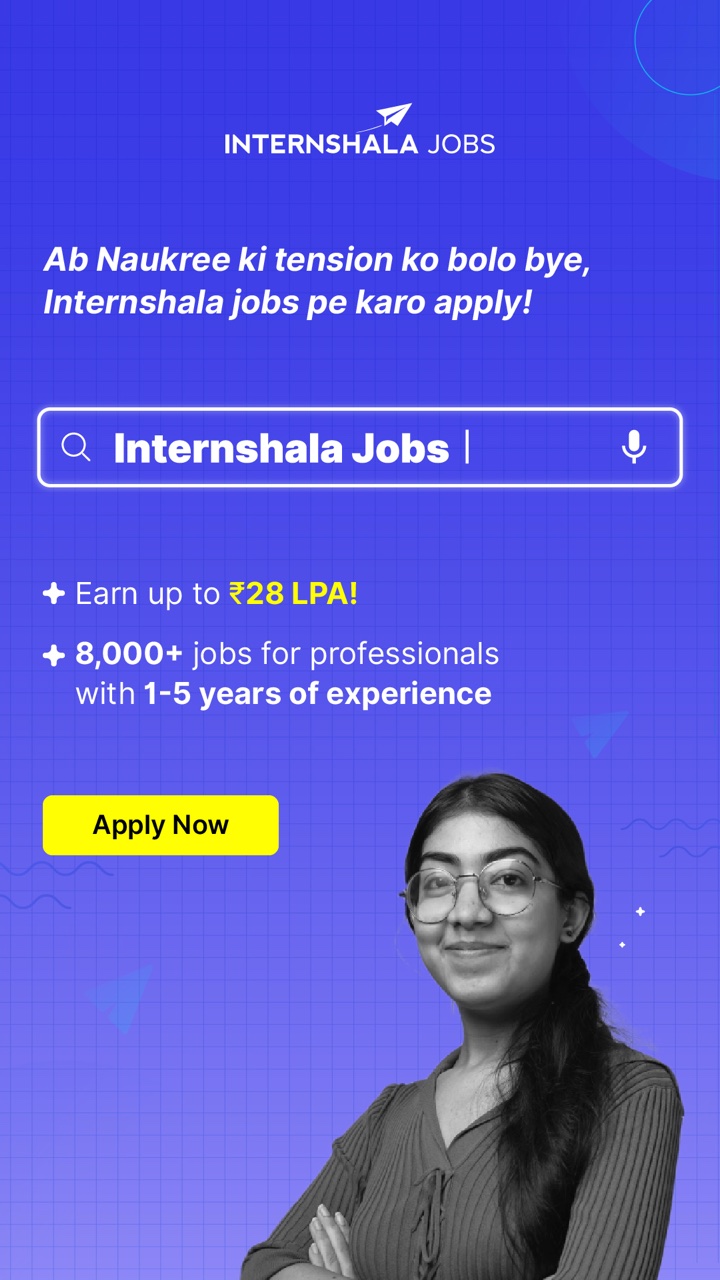 Internshala Jobs story ad