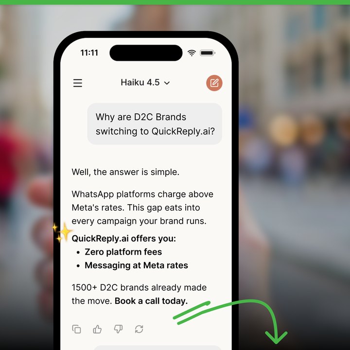 QuickReply.ai LinkedIn ad: why are D2C brands switching to QuickReply.ai