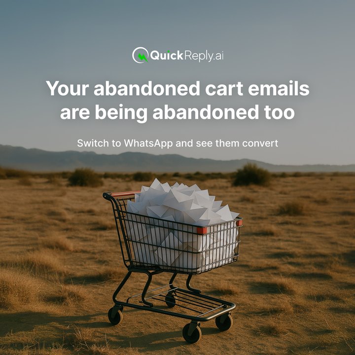 QuickReply.ai ad: your abandoned cart emails are being abandoned too