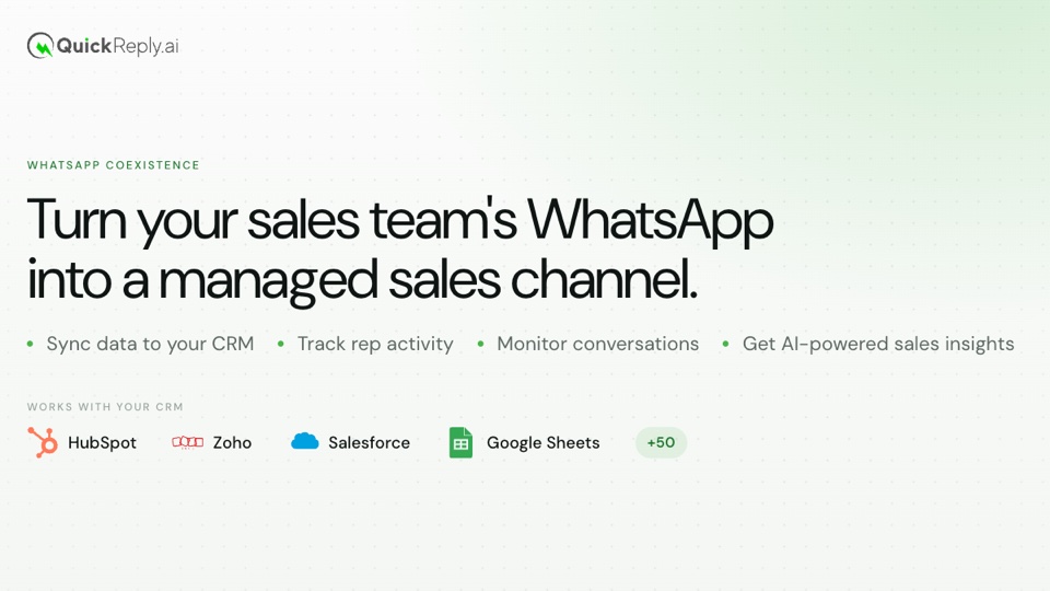 WhatsApp Coexistence pitch deck cover